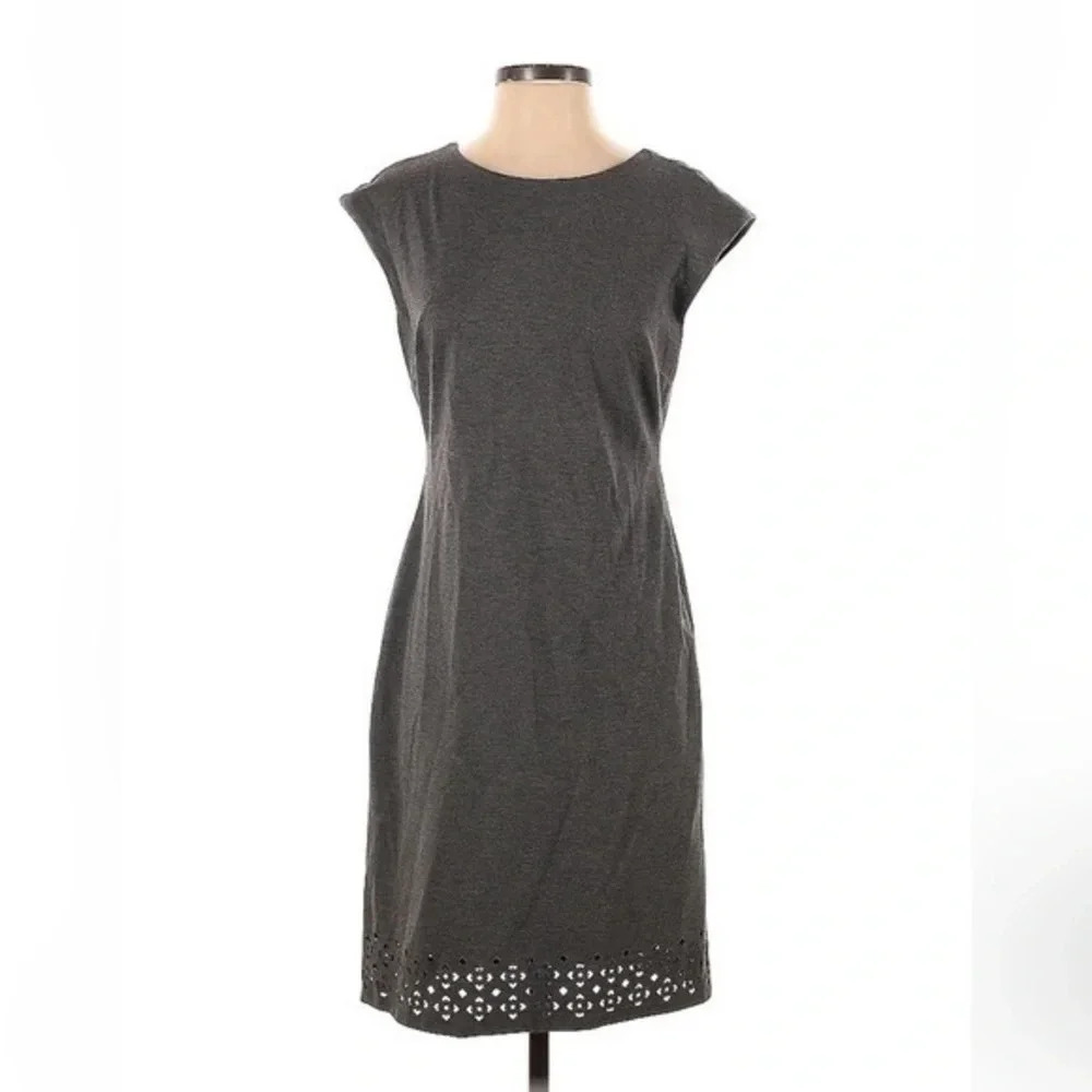 Banana Republic | Classic Chic Heather Grey Ponte Cut Out Sheath Dress Size 4